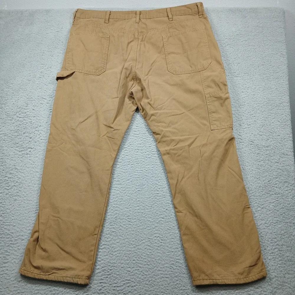 Wrangler Authentics Fleece Lined Work Pants Men's 40x30 Tan‎ Cotton